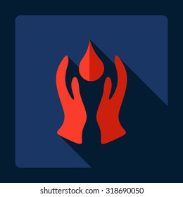 Flat modern design with shadow  Icon water drop