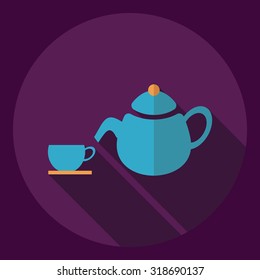 Flat modern design with shadow  Icon tea