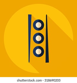 Flat modern design with shadow  Icon sushi set