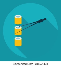Flat modern design with shadow  Icon sushi set