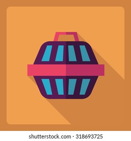 Flat modern design with shadow  Icon cat house
