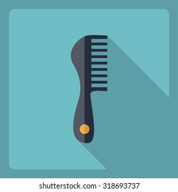 Flat modern design with shadow  Icon cat comb