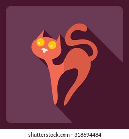 Flat modern design with shadow  Icon cat