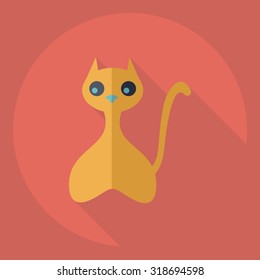 Flat modern design with shadow  Icon cat