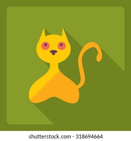Flat modern design with shadow  Icon cat