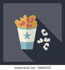 Flat modern design with shadow  Icon popcorn