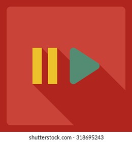 Flat modern design with shadow  Icon play