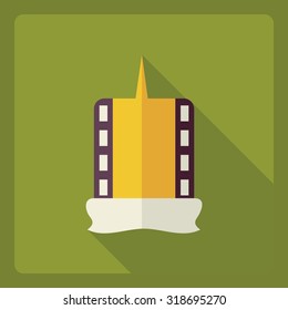 Flat modern design with shadow  Icon reel of film
