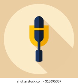 Flat modern design with shadow  Icon microphone