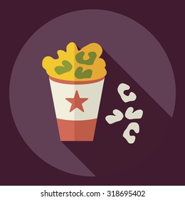 Flat modern design with shadow  Icon popcorn