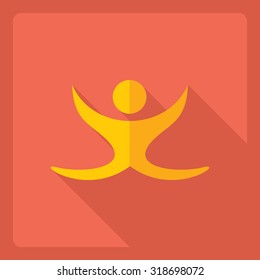 Flat modern design with shadow  Icon stick figure 