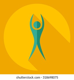 Flat modern design with shadow  Icon stick figure 