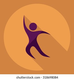 Flat modern design with shadow  Icon stick figure 
