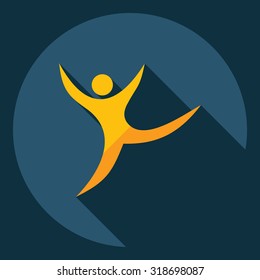 Flat modern design with shadow  Icon stick figure 