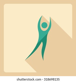 Flat modern design with shadow  Icon stick figure 