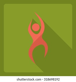 Flat modern design with shadow  Icon stick figure 