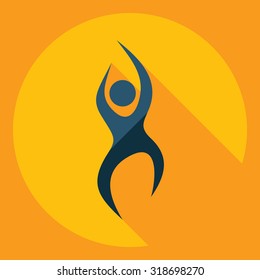 Flat modern design with shadow  Icon stick figure 