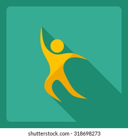 Flat modern design with shadow  Icon stick figure 