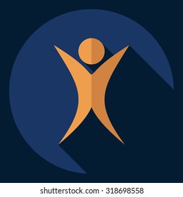 Flat modern design with shadow  Icon stick figure 