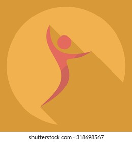 Flat modern design with shadow  Icon stick figure 
