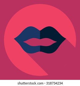 Flat modern design with shadow  Icon lipstick