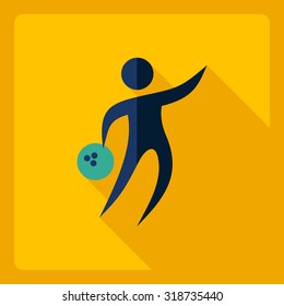 Flat modern design with shadow  Icon stick figure