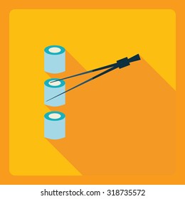 Flat modern design with shadow  Icon sushi set