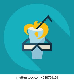 Flat modern design with shadow  Icon beverage