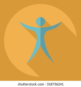 Flat modern design with shadow  Icon stick figure 