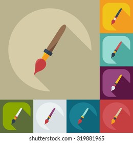 Flat modern design with shadow  Icon brush