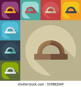 Flat modern design with shadow  Icon straightedge