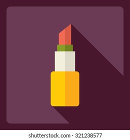 Flat modern design with shadow  Icon lipstick