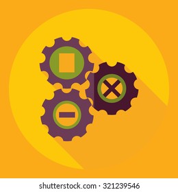Flat modern design with shadow  Icon settings