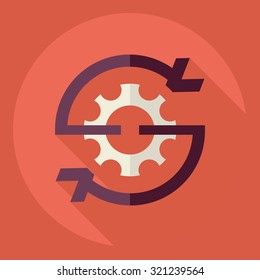 Flat modern design with shadow  Icon settings