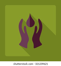 Flat modern design with shadow  Icon water drop