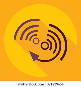 Flat modern design with shadow  Icon wi-fi
