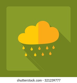 Flat modern design with shadow  Icon rain