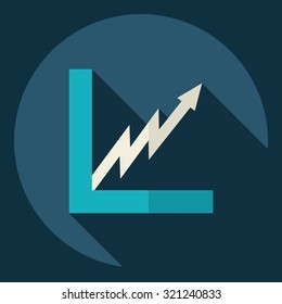 Flat modern design with shadow  Icon graph