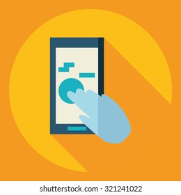 Flat modern design with shadow  Icon phone