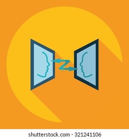 Flat modern design with shadow  Icon message