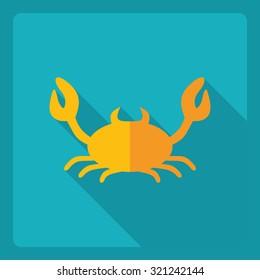 Flat modern design with shadow  Icon crab
