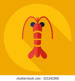 Flat modern design with shadow  Icon shrimp