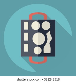 Flat modern design with shadow  Icon sushi set