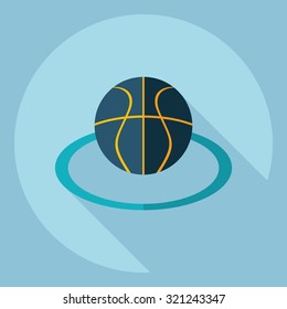 Flat modern design with shadow  Icon basketball