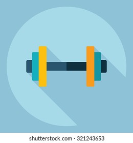 Flat modern design with shadow  Icon  dumbbell