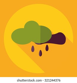 Flat modern design with shadow  Icon rain