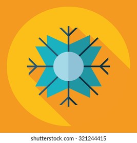 Flat modern design with shadow  Icon snowflake