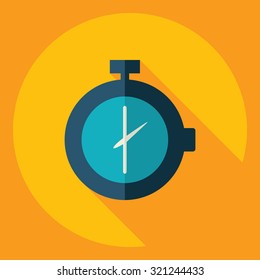 Flat modern design with shadow  Icon stopwatch