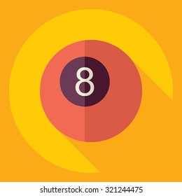 Flat modern design with shadow  Icon billiard