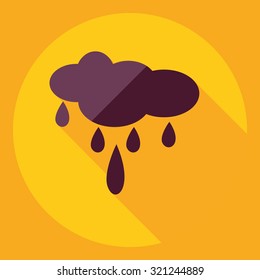 Flat modern design with shadow  Icon rain